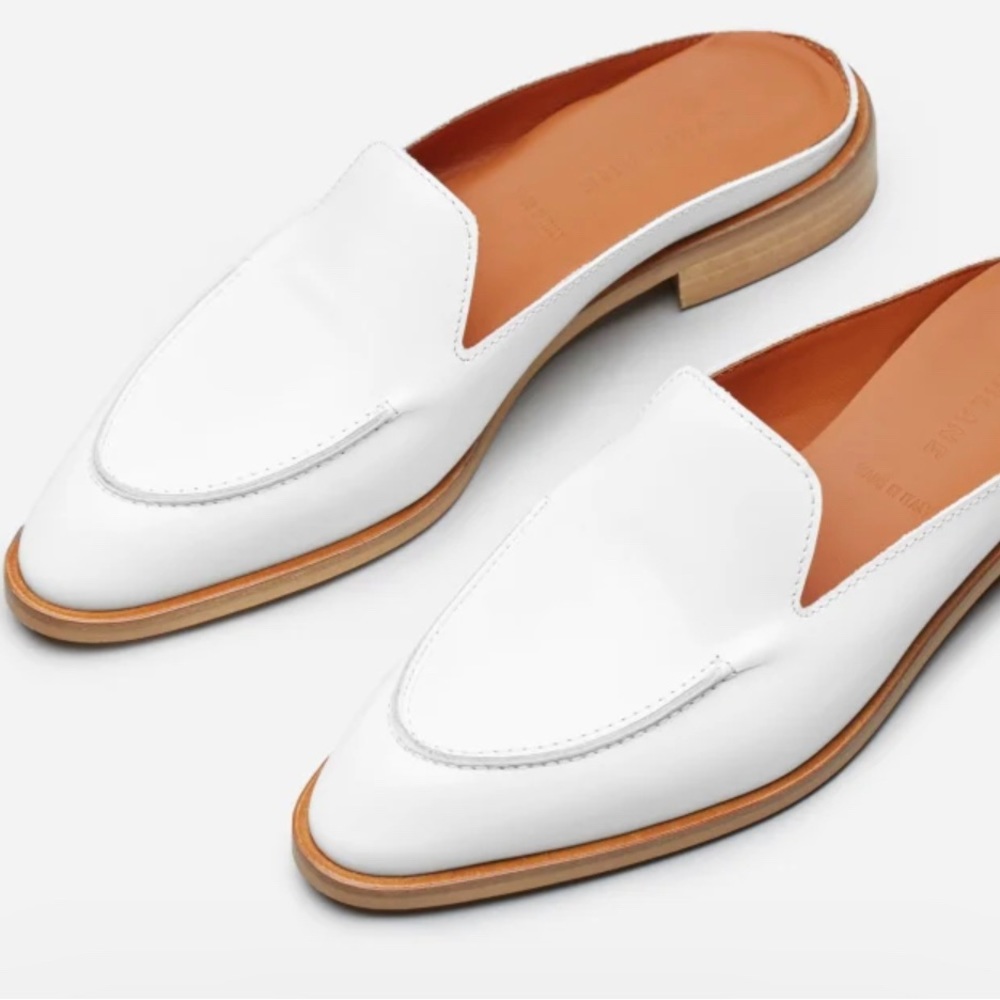 EVERLANE THE MODERN PENNY LOAFER MULE SZ 10 WHITE